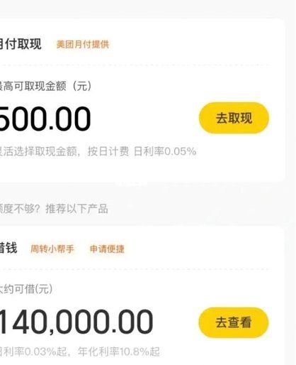 美团月付取现资金的用途