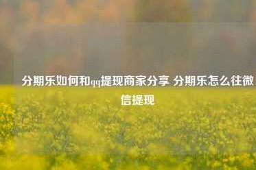 分期乐怎么提现到银行卡吗